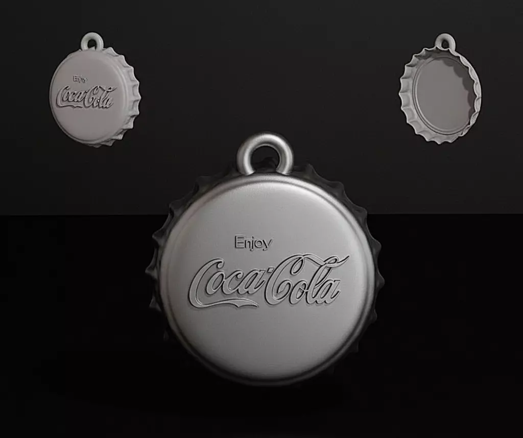 Soda Bottle Cap Pendant - Commercial License - 3D Printable  3D print model_1