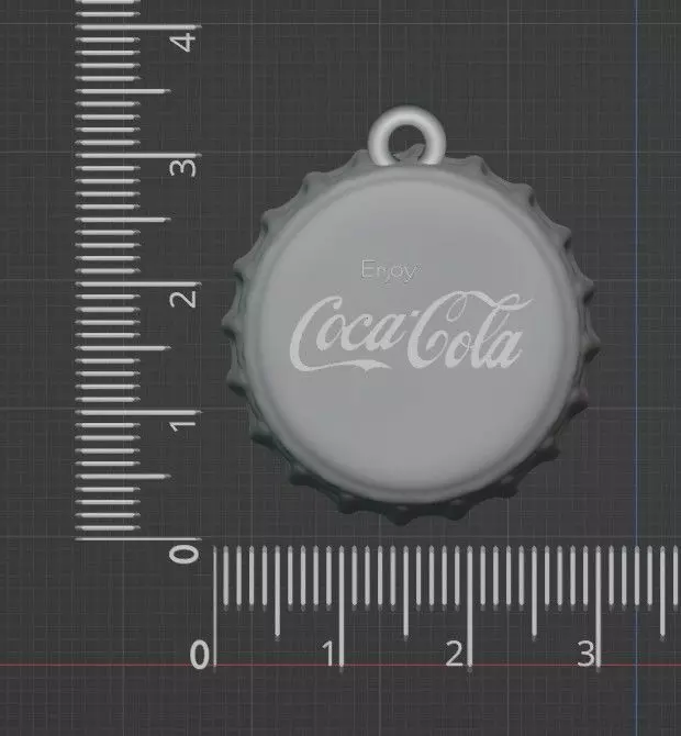 Soda Bottle Cap Pendant - Commercial License - 3D Printable  3D print model_3