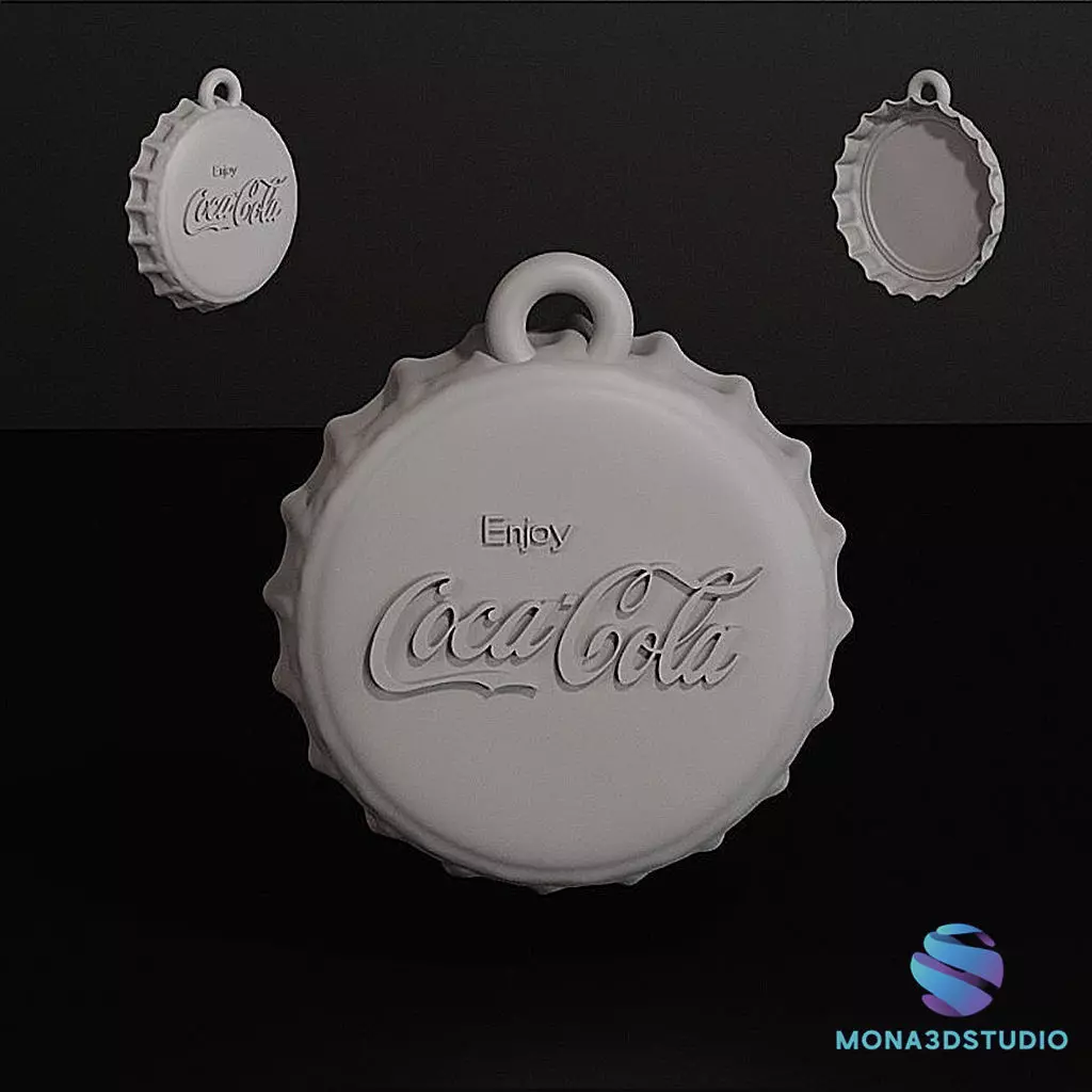 Soda Bottle Cap Pendant - Commercial License - 3D Printable  3D print model_2