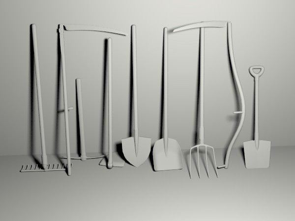 Garden Tools Pack 3D model_1