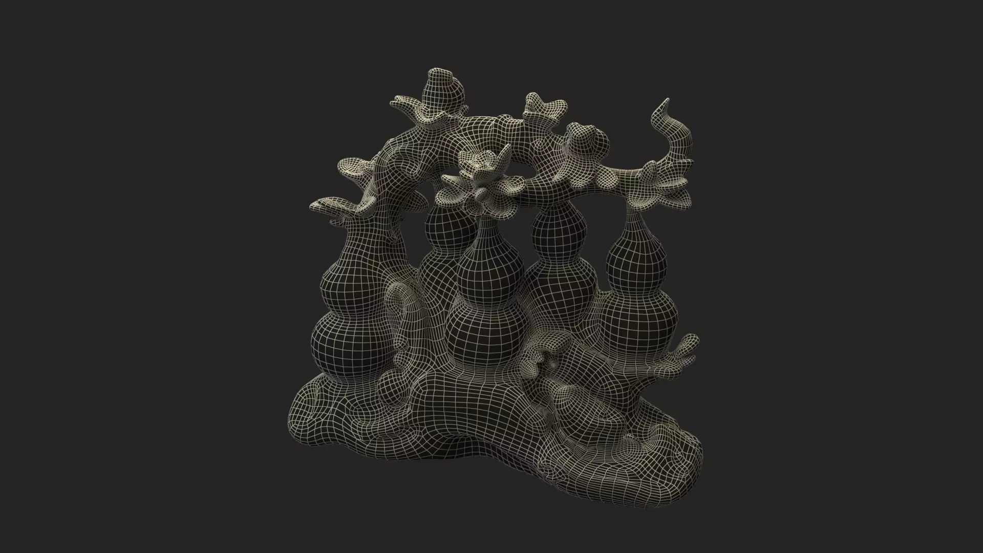 Chinese wooden gourd  Low-poly 3D model_7