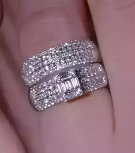 Multi-Row Baguette Diamond Two-Piece Ring Set