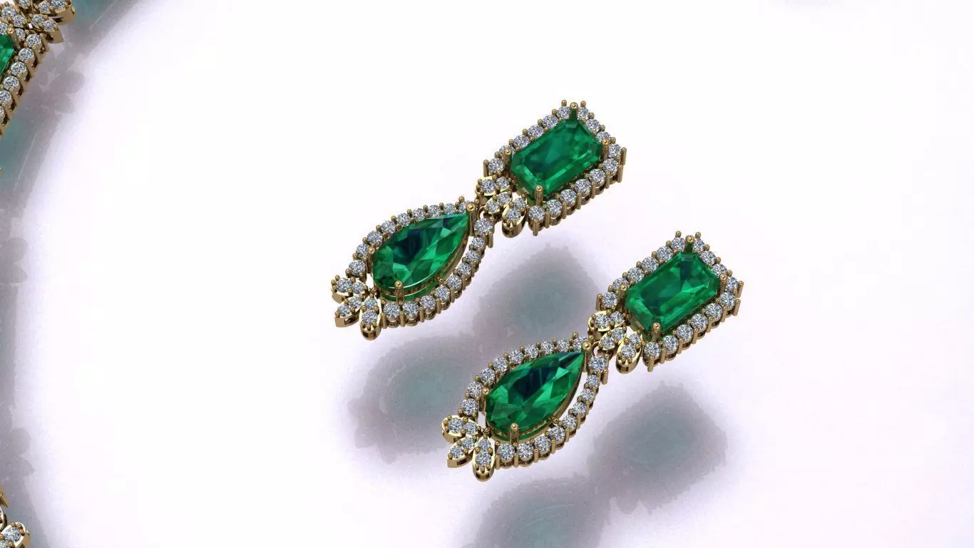Emerald Half Set Jewelry model - Royale Emerald for her 3D print model_2