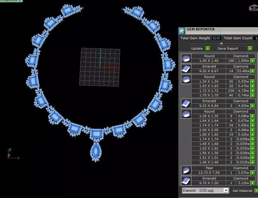 Emerald Half Set Jewelry model - Royale Emerald for her 3D print model_6