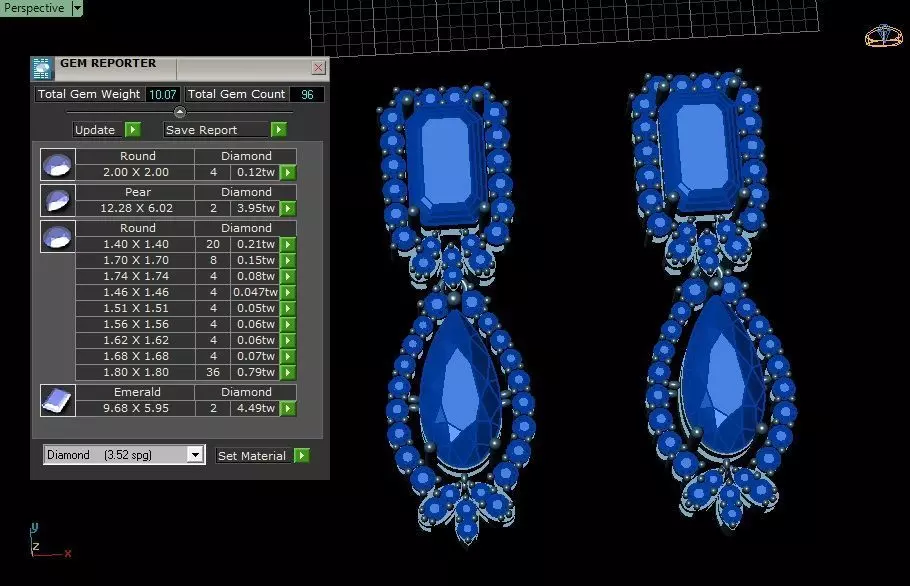 Emerald Half Set Jewelry model - Royale Emerald for her 3D print model_10