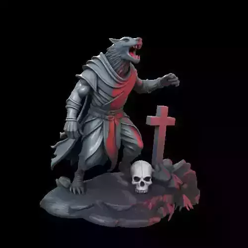 2099COLORFUL Werewolf Howling  3D Model  magic