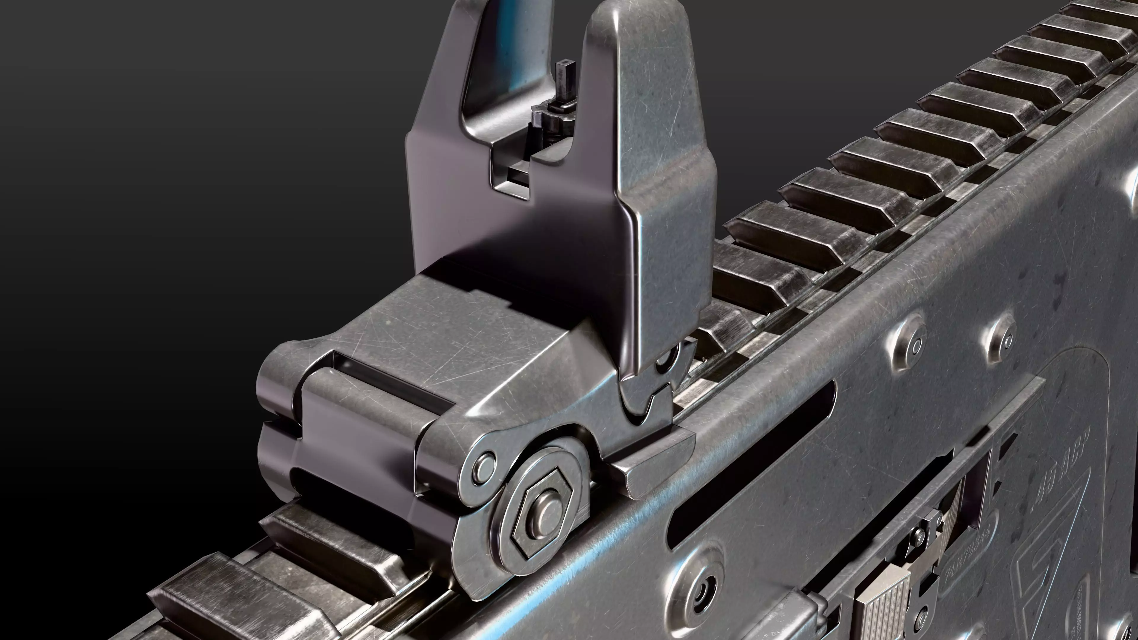 Submachine Gun 45 CAL Low-poly 3D model_3