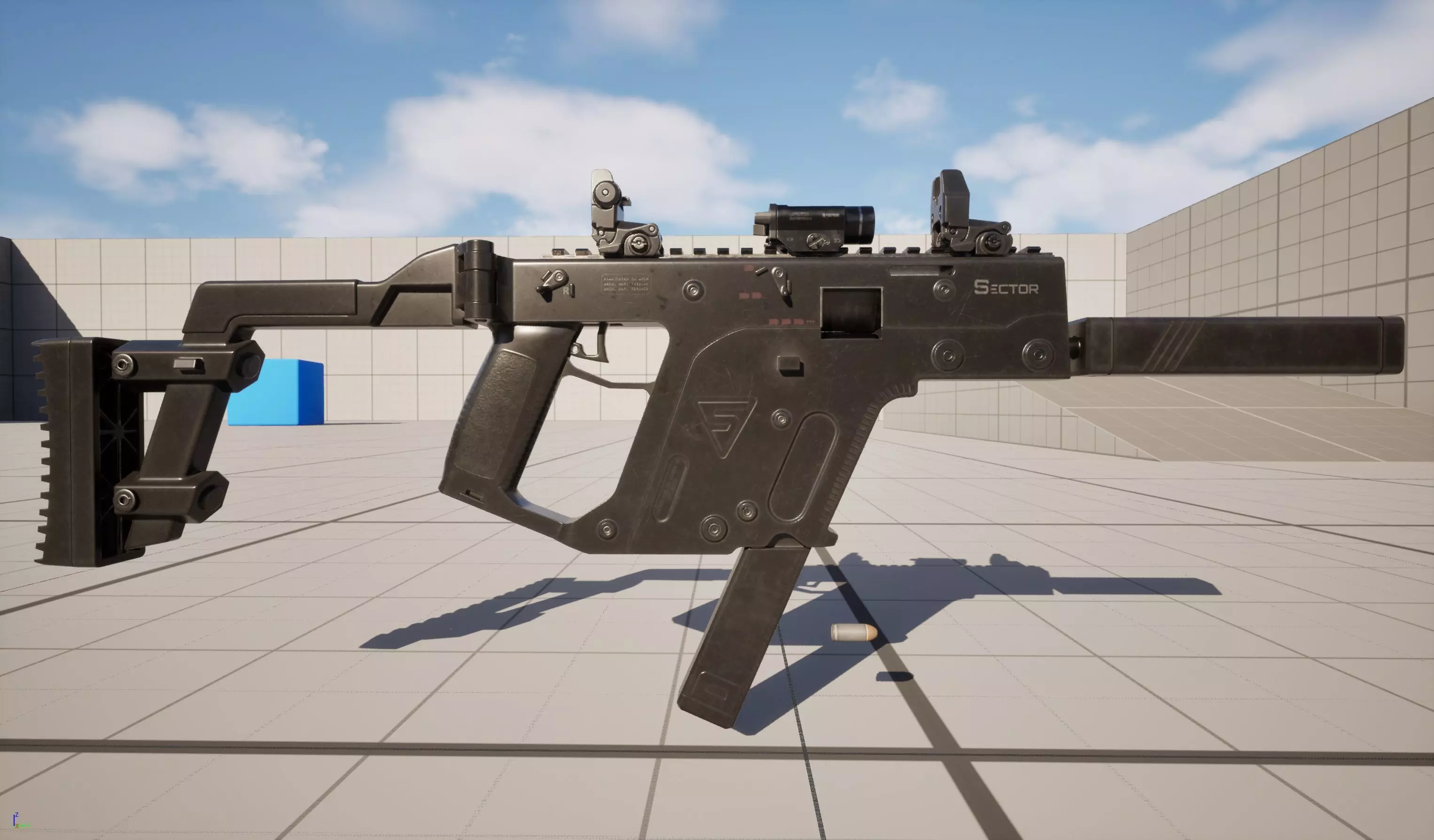 Submachine Gun 45 CAL Low-poly 3D model_17