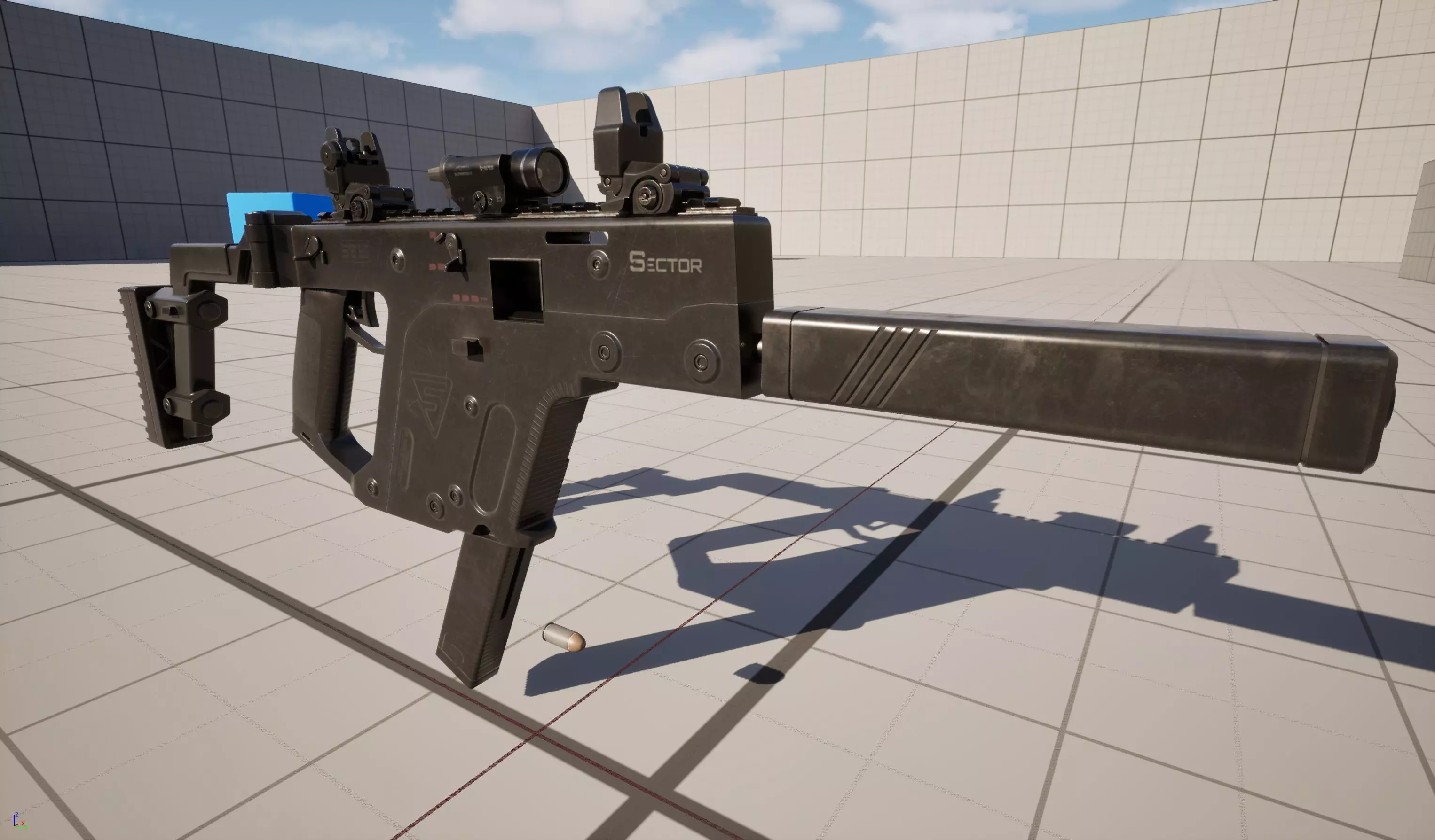 Submachine Gun 45 CAL Low-poly 3D model_15