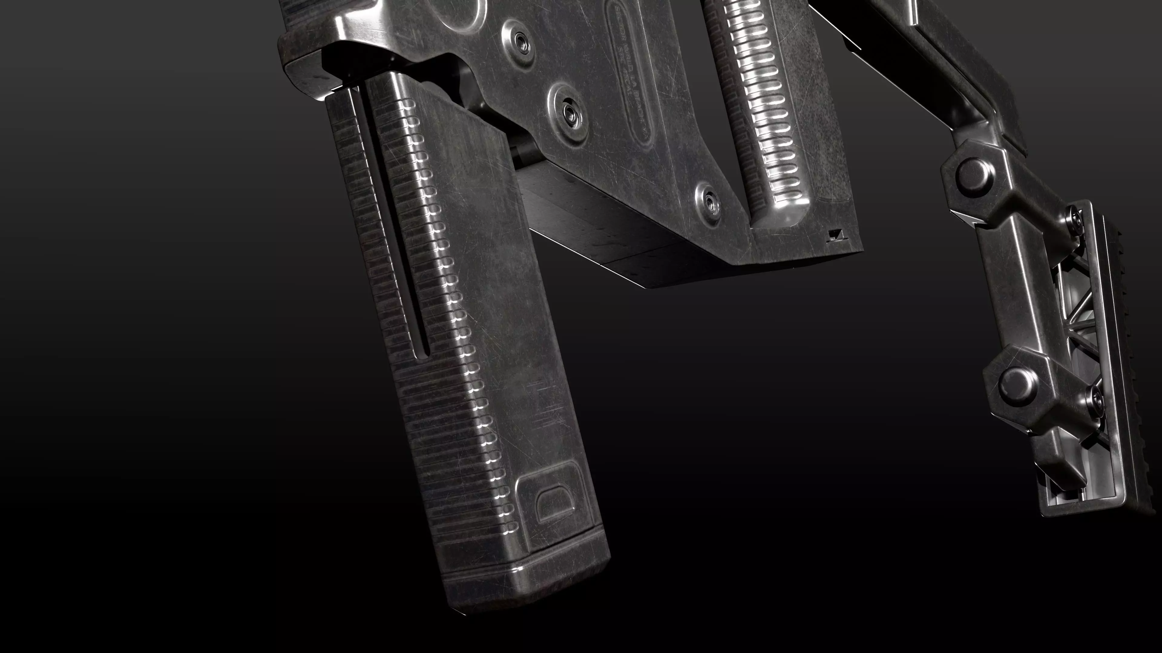 Submachine Gun 45 CAL Low-poly 3D model_10