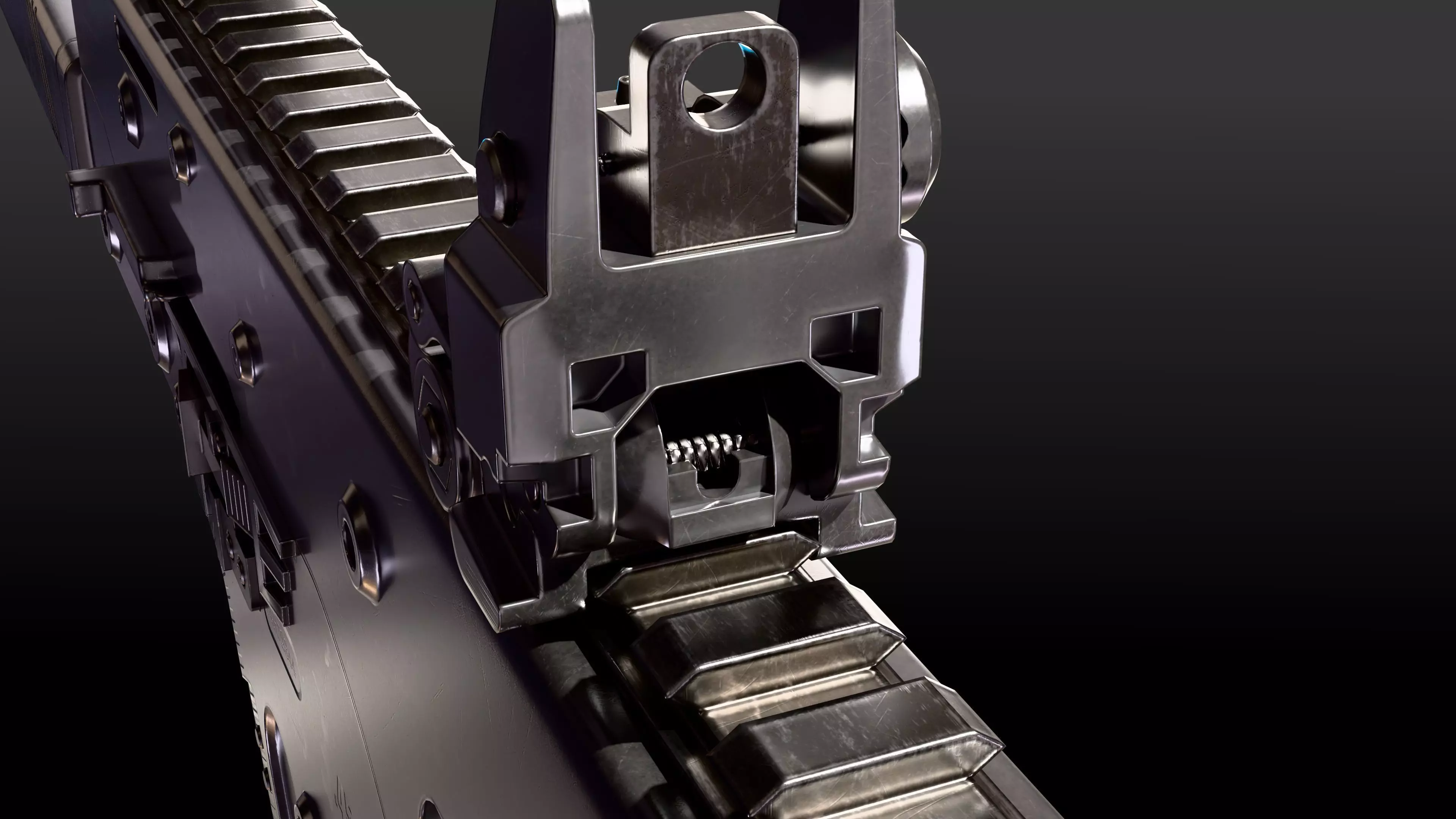 Submachine Gun 45 CAL Low-poly 3D model_9