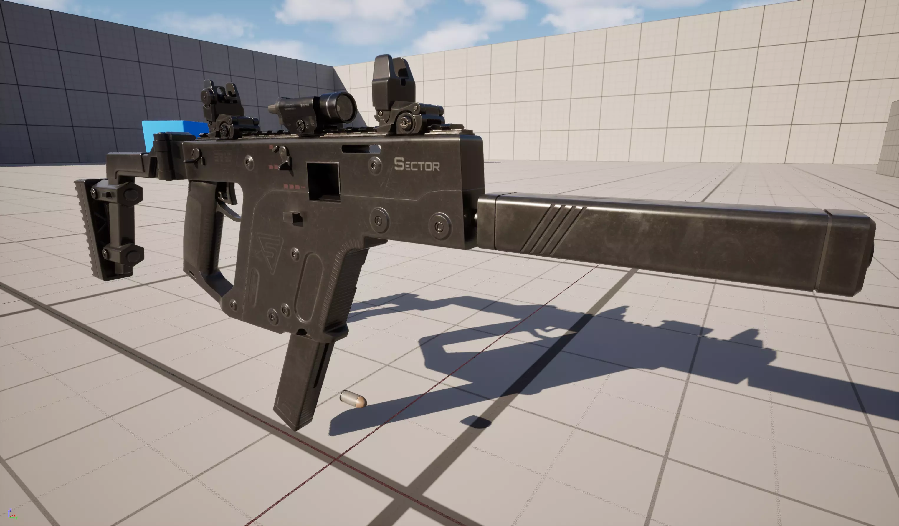 Submachine Gun 45 CAL Low-poly 3D model_13