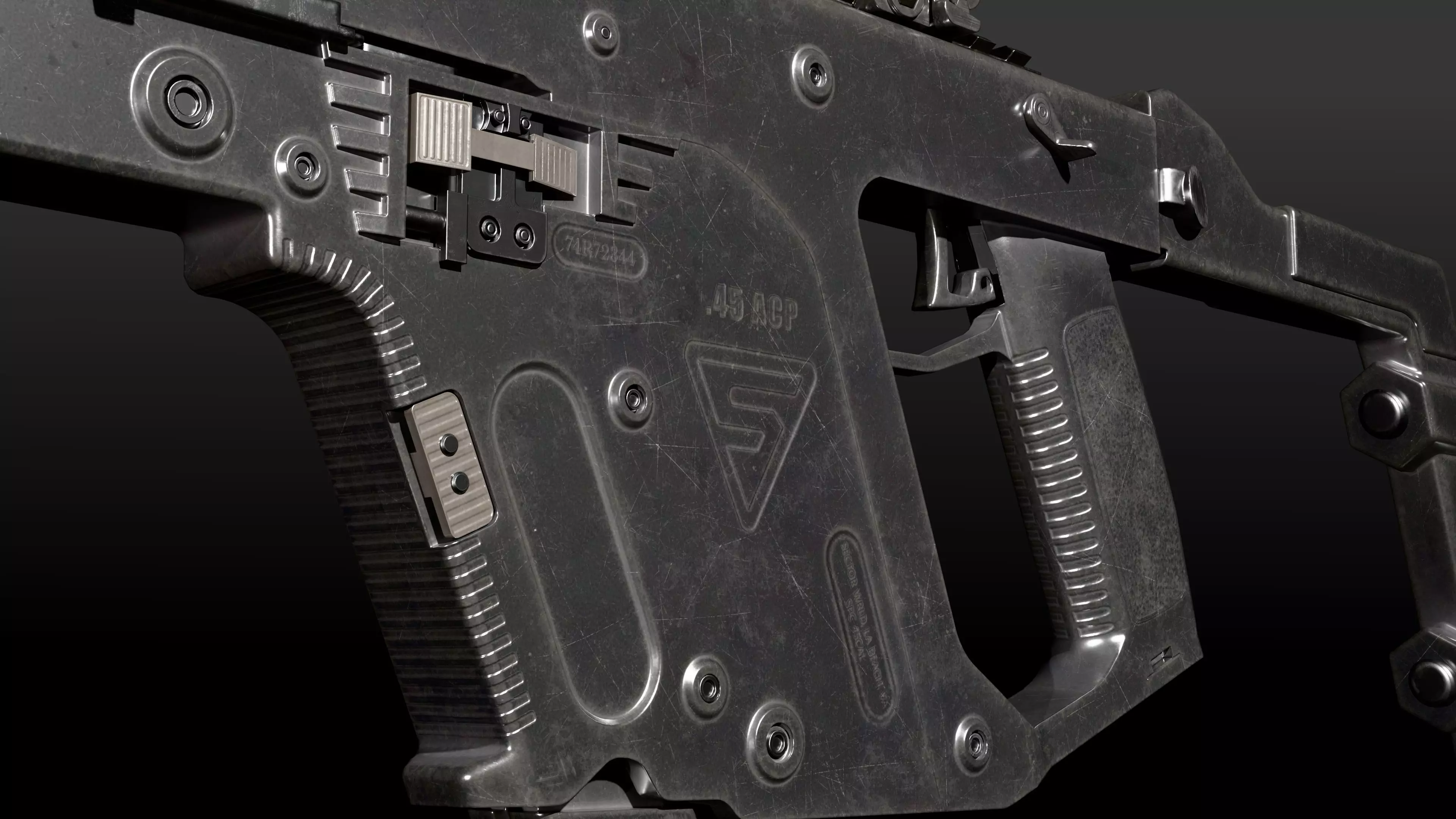 Submachine Gun 45 CAL Low-poly 3D model_1