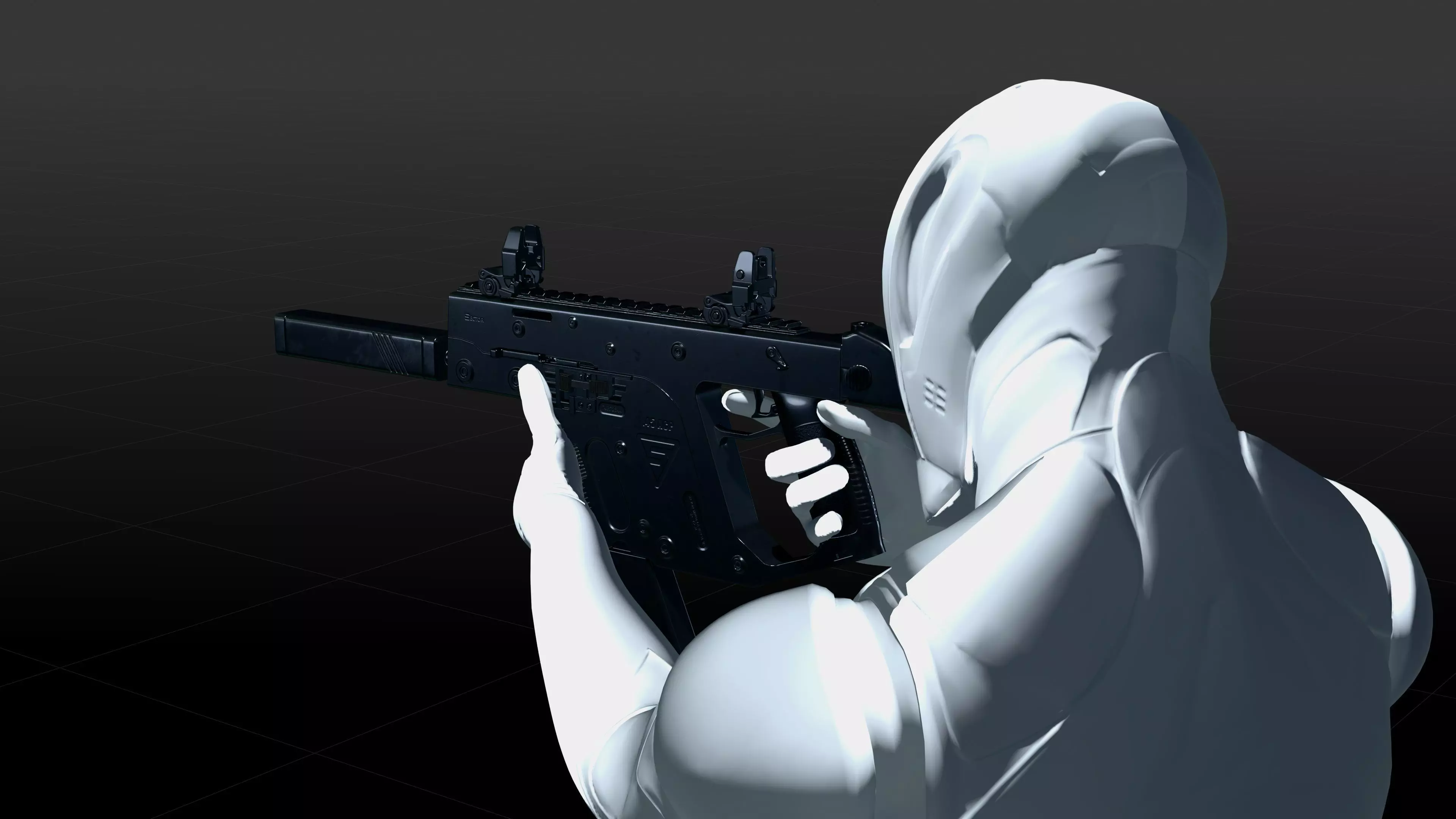 Submachine Gun 45 CAL Low-poly 3D model_12