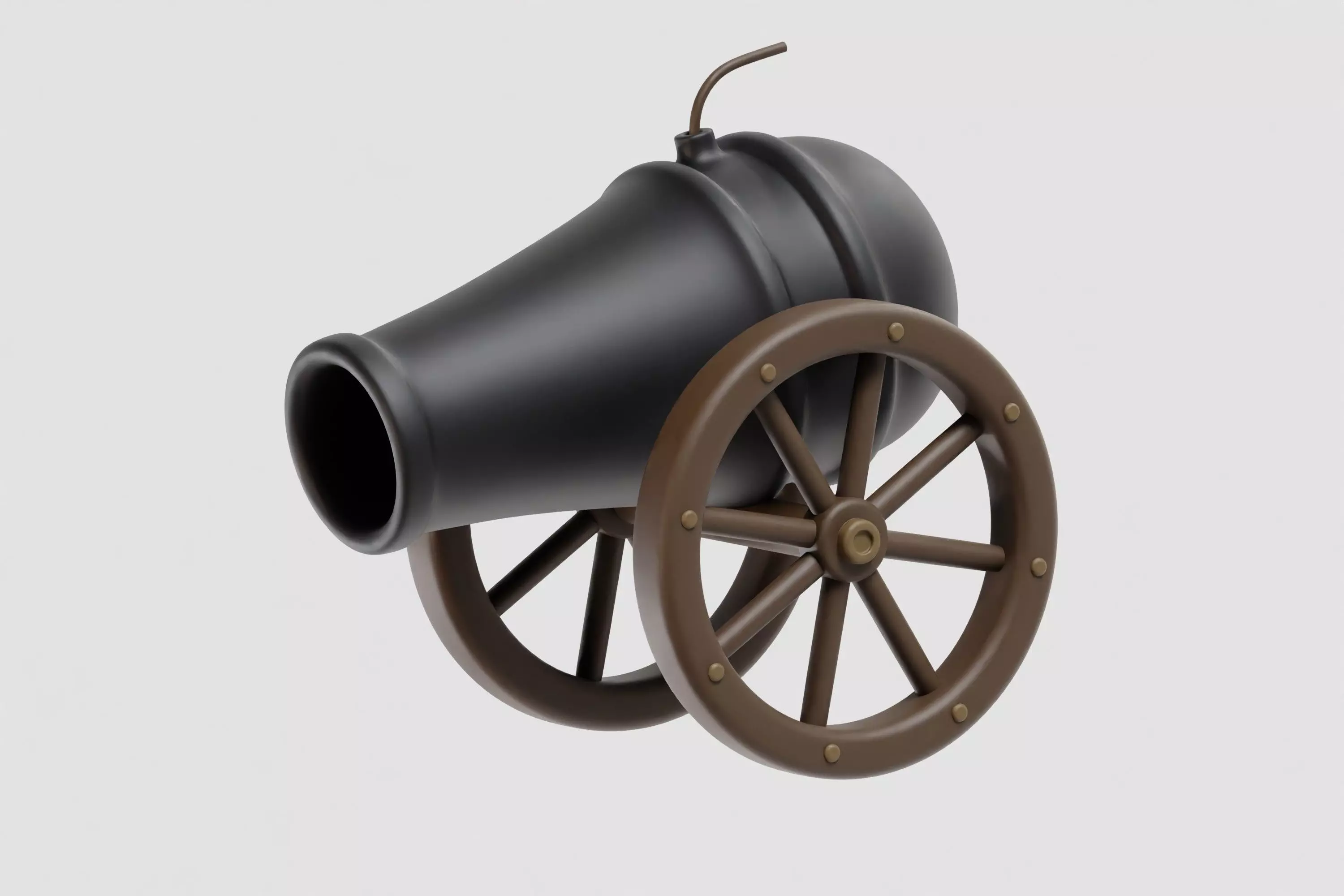Cannon cartoon Low-poly 3D model_5