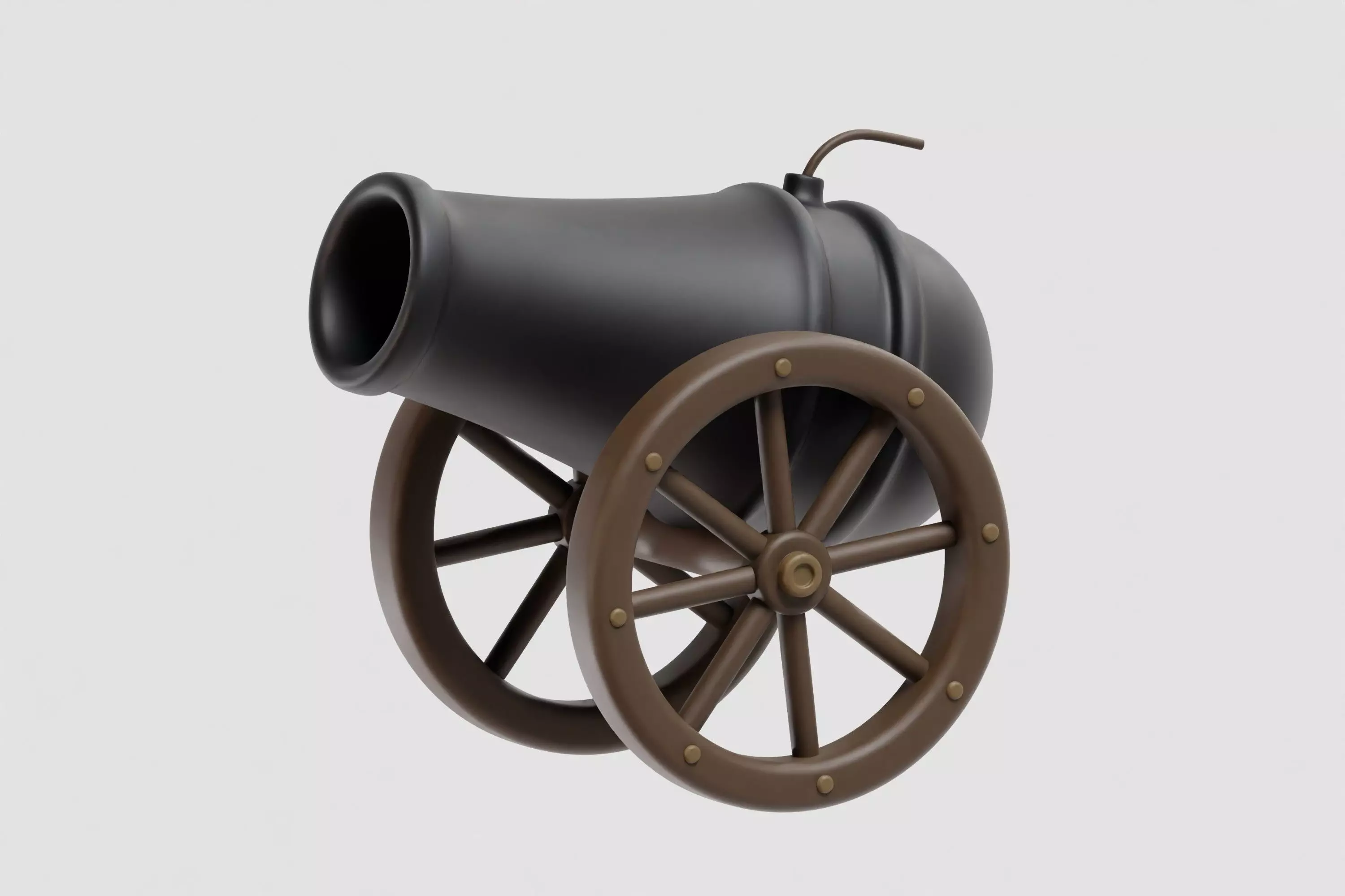 Cannon cartoon Low-poly 3D model_0