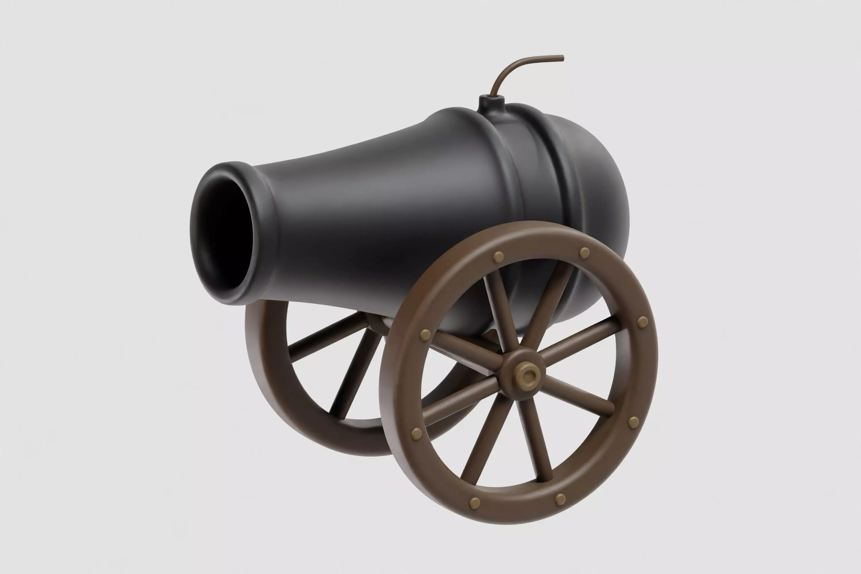 Cannon cartoon Low-poly 3D model_4