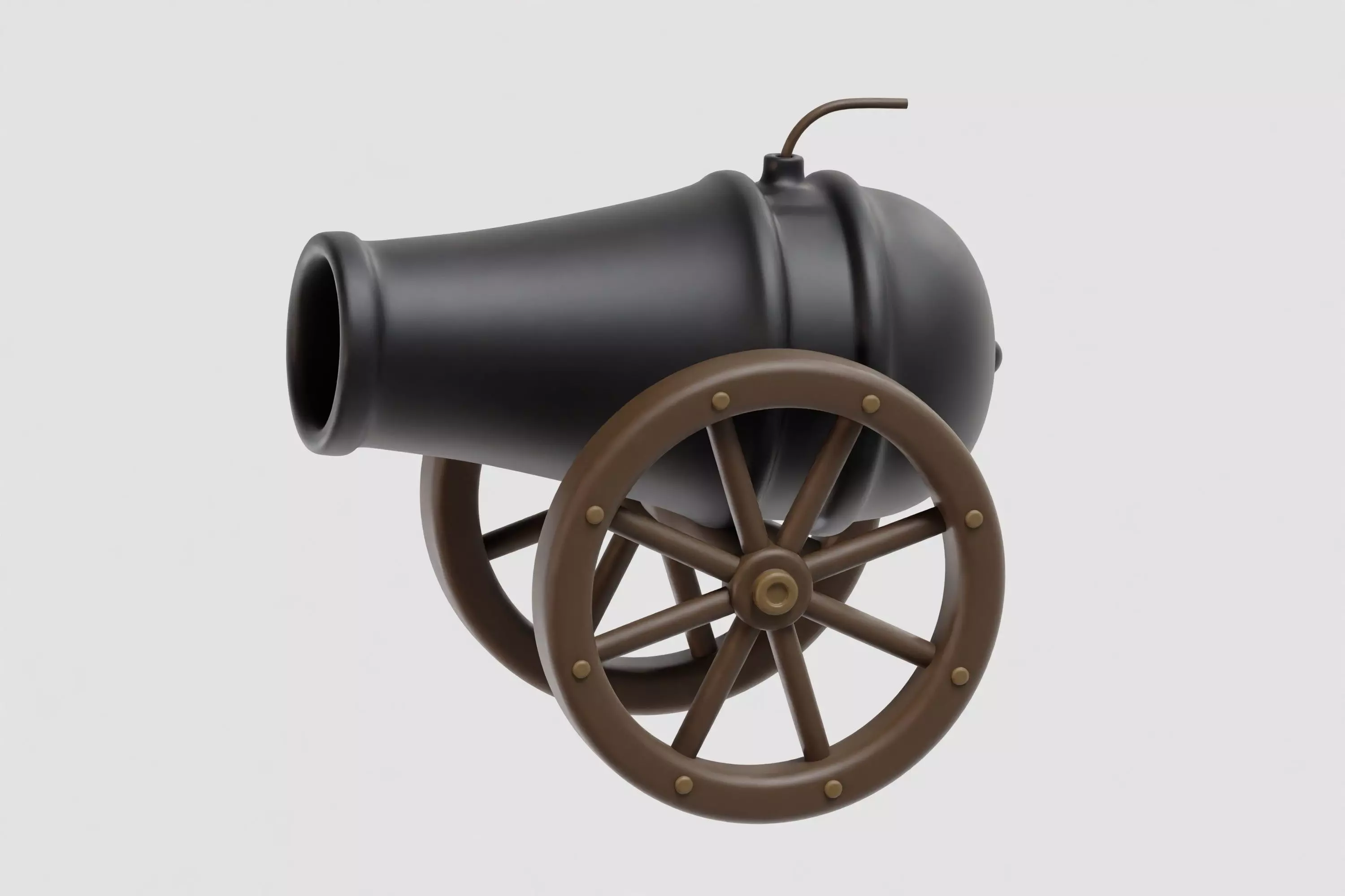 Cannon cartoon Low-poly 3D model_3