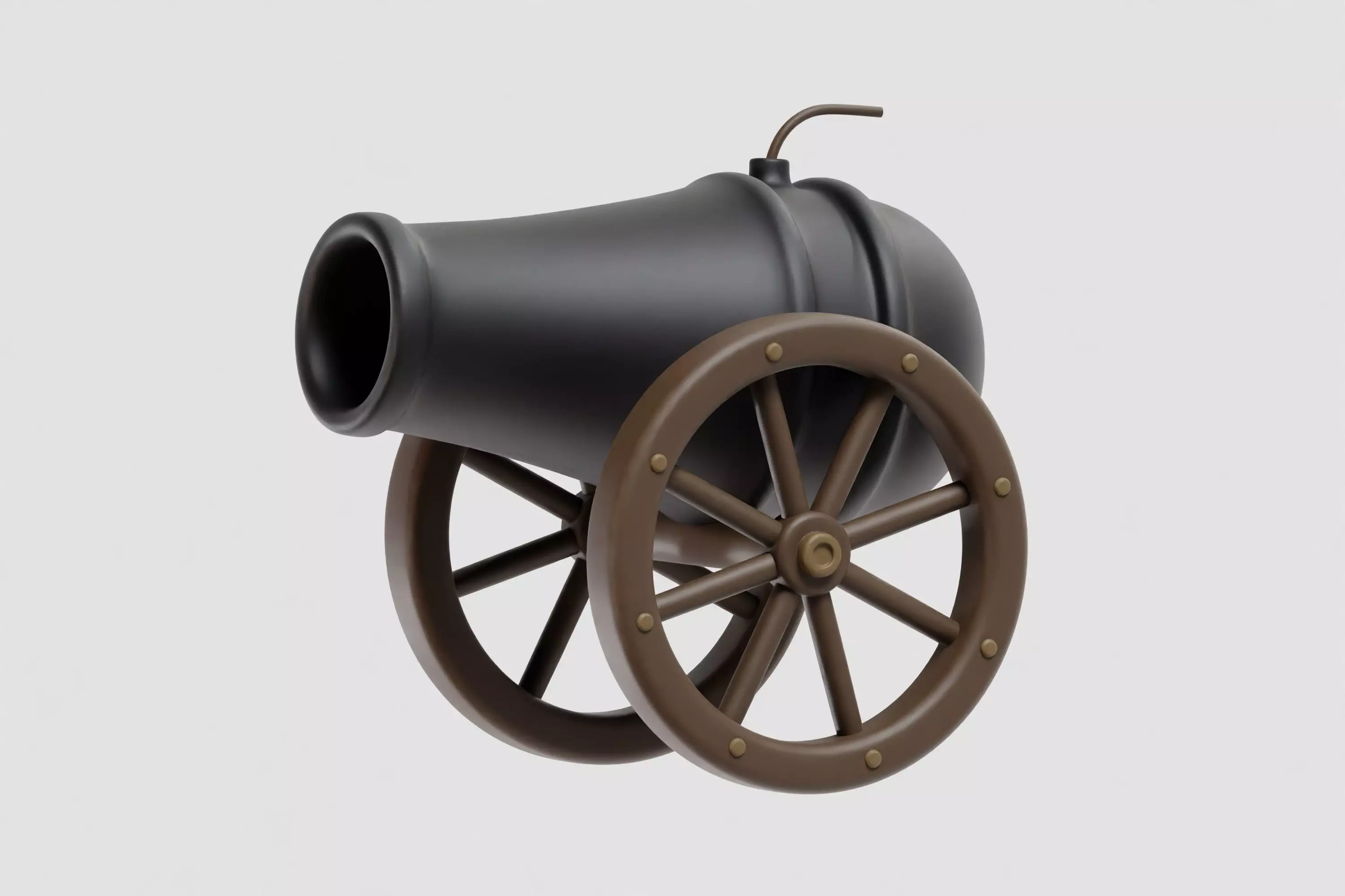 Cannon cartoon Low-poly 3D model_1