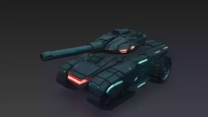 Futuristic High-Tech Tank PBR 3D Model