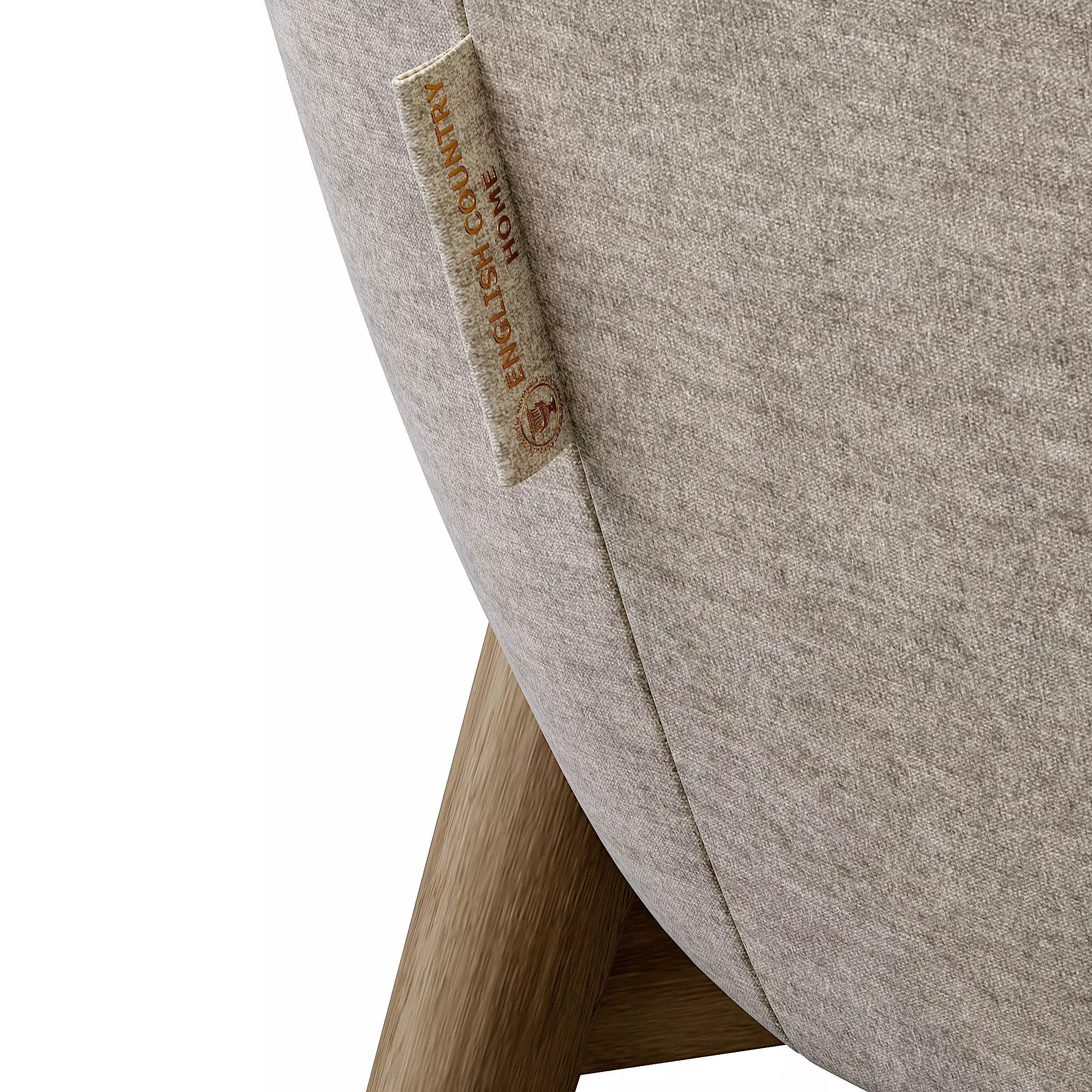 Upholstered Armchair with Channeled Back Low-poly 3D model_8