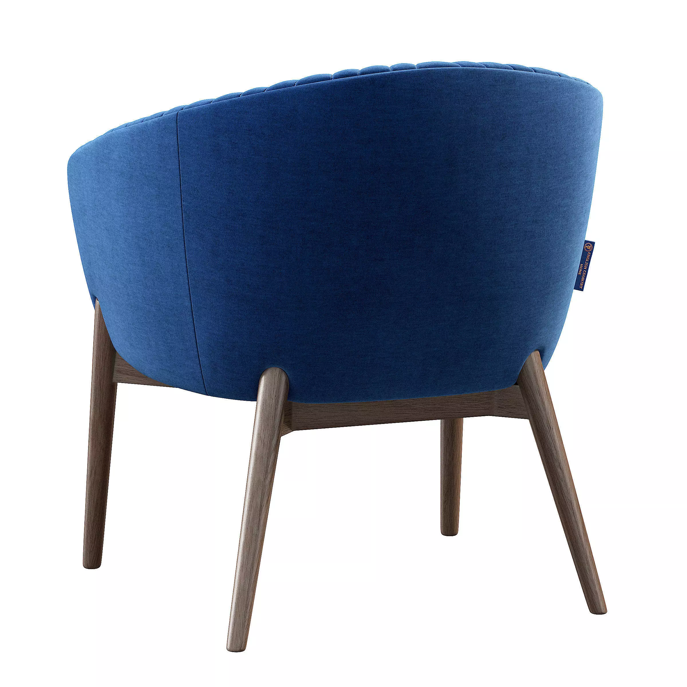 Upholstered Armchair with Channeled Back Low-poly 3D model_2