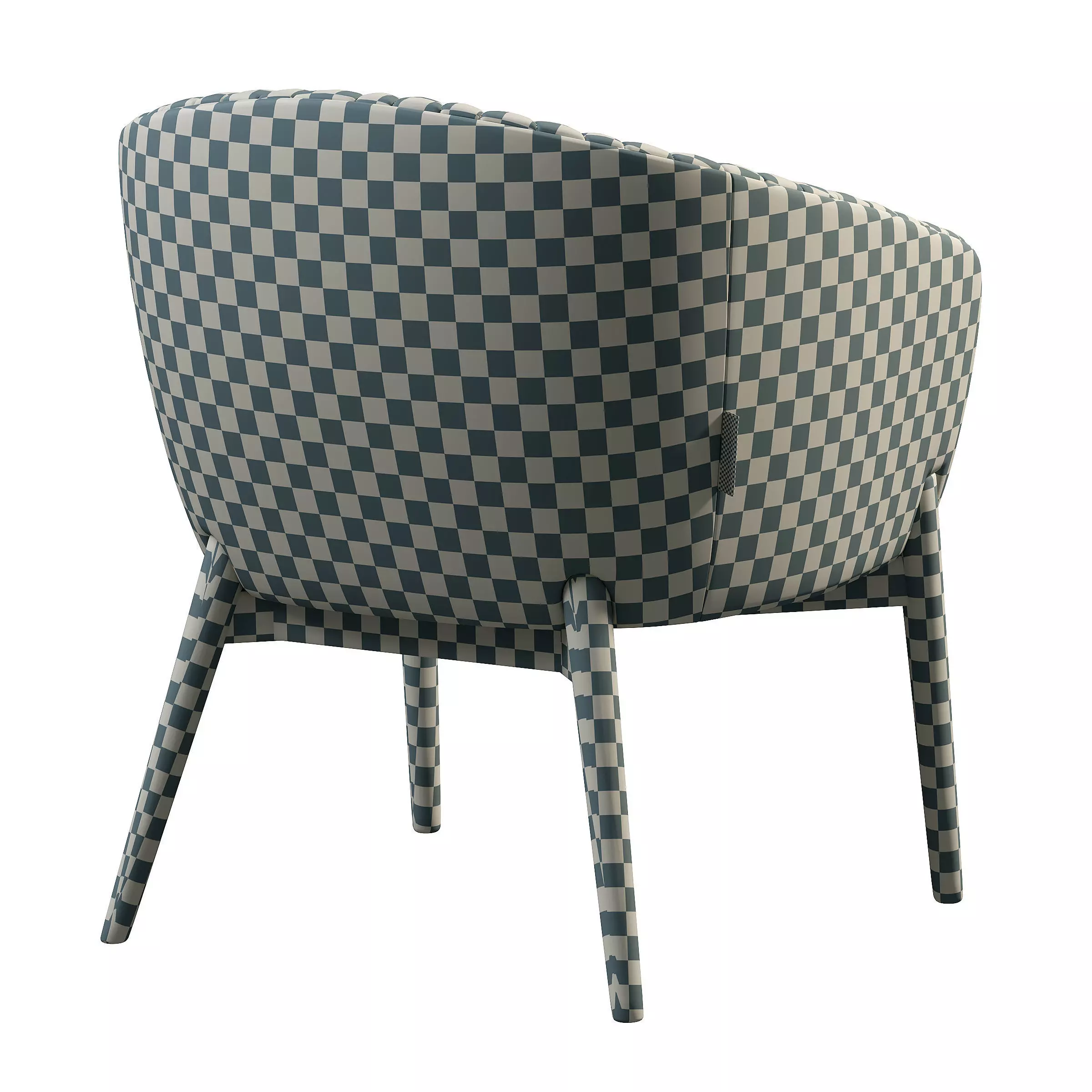 Upholstered Armchair with Channeled Back Low-poly 3D model_14