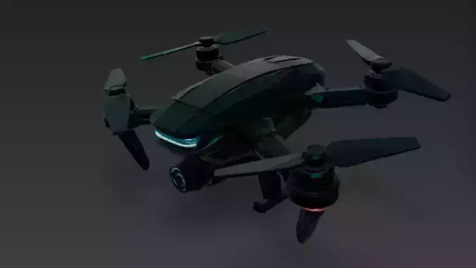 Futuristic High-Tech Drone PBR 3D Model