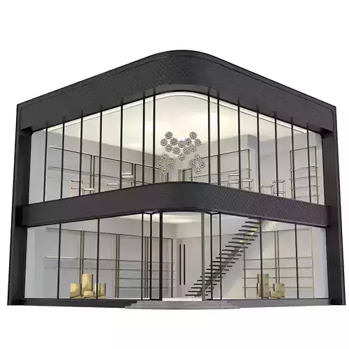 Dubai Cloth Shop Store Boutique Low-poly 3D model 2