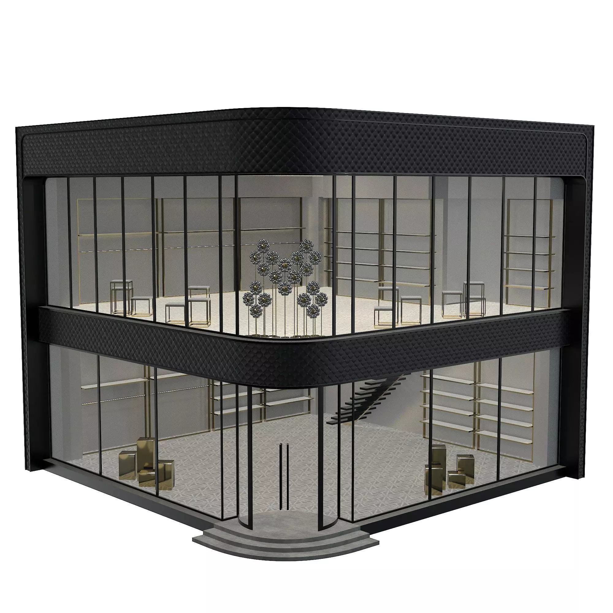 Dubai Cloth Shop Store Boutique Low-poly 3D model_4