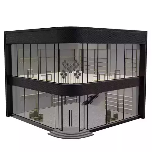 Dubai Cloth Shop Store Boutique Low-poly 3D model 5