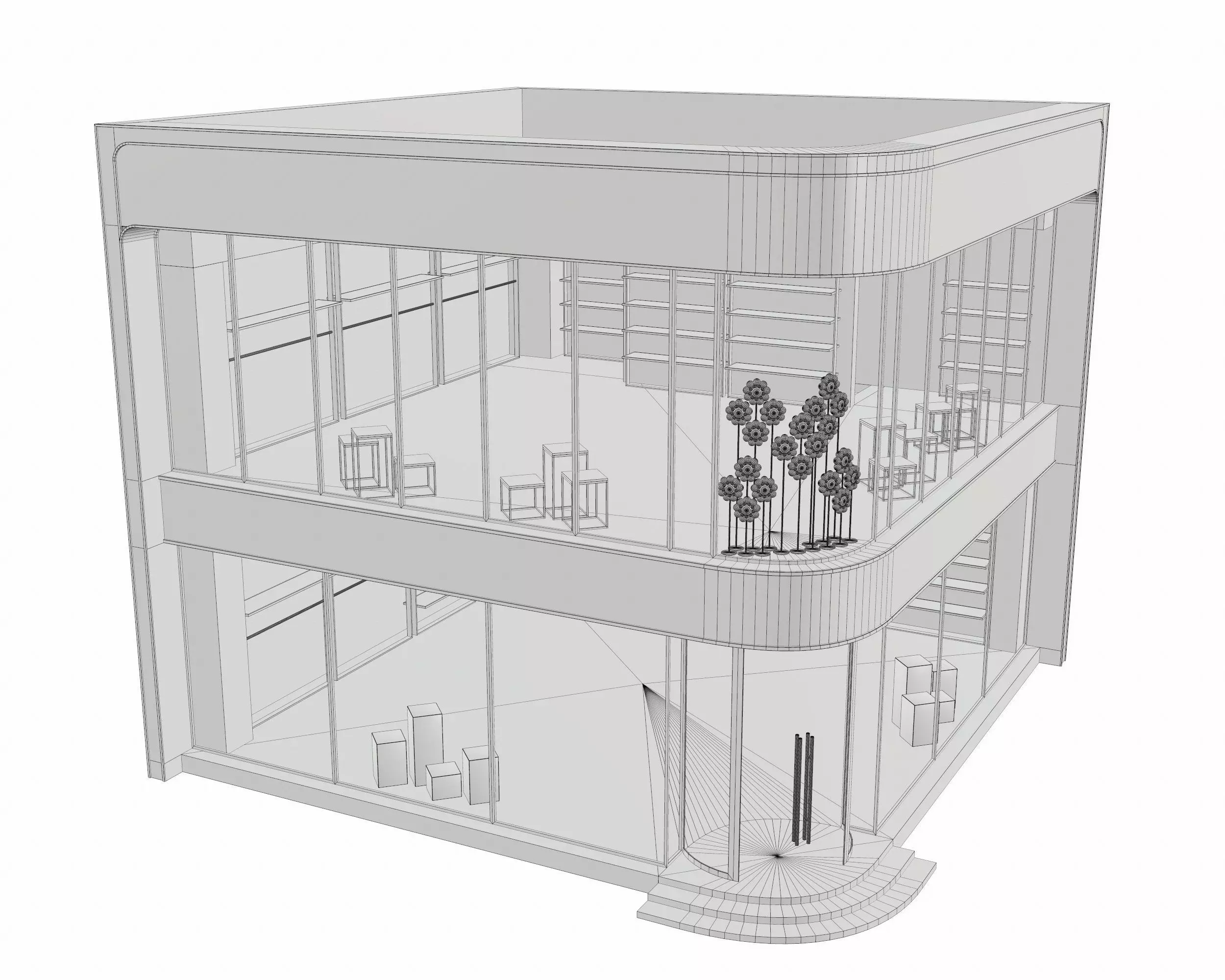 Dubai Cloth Shop Store Boutique Low-poly 3D model_14