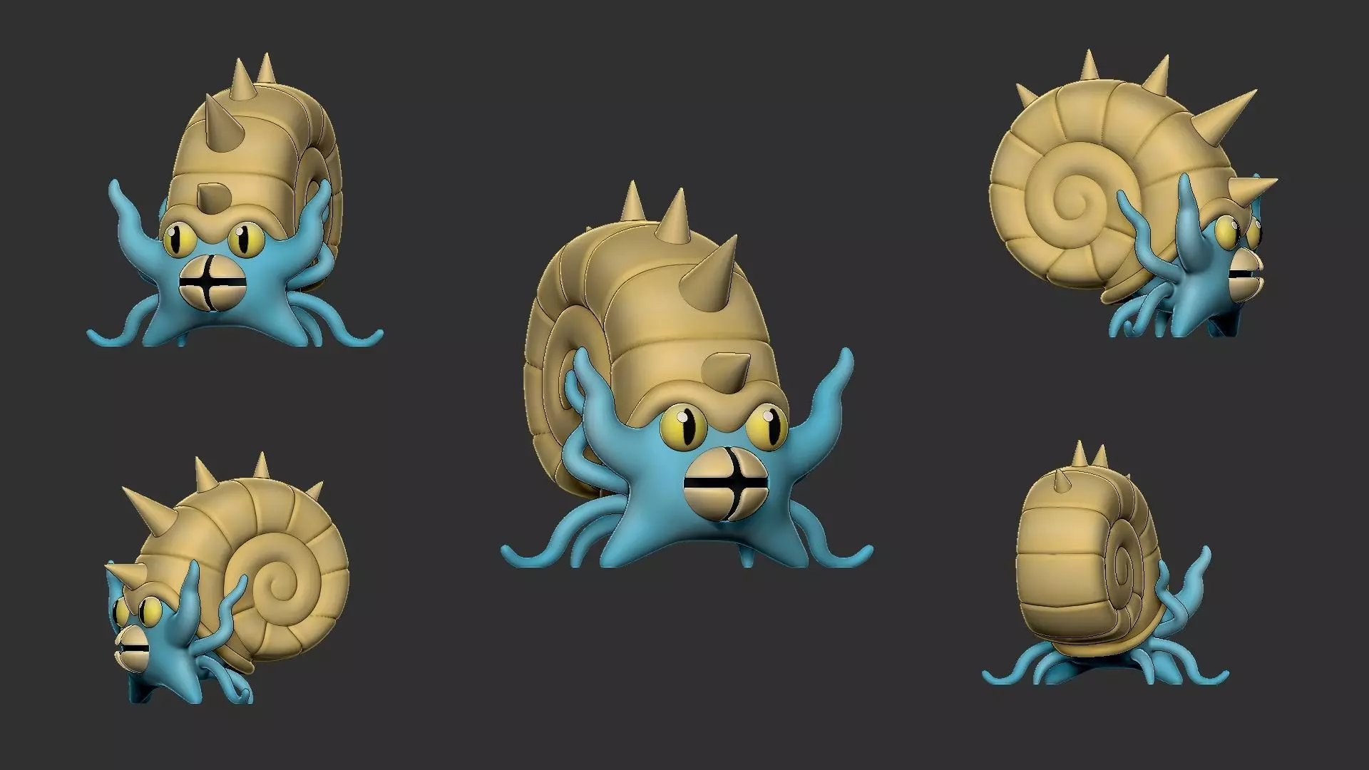 fossil pack  kabuto kabutops omanyte and omastar 3D print model_10