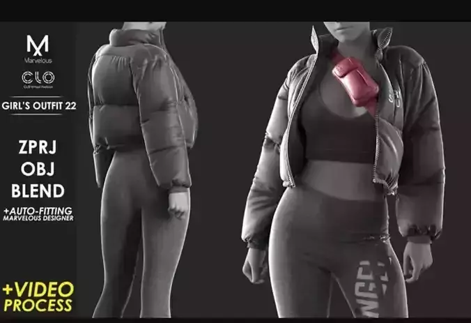 PBR Game 3D Models - Girls Outfit