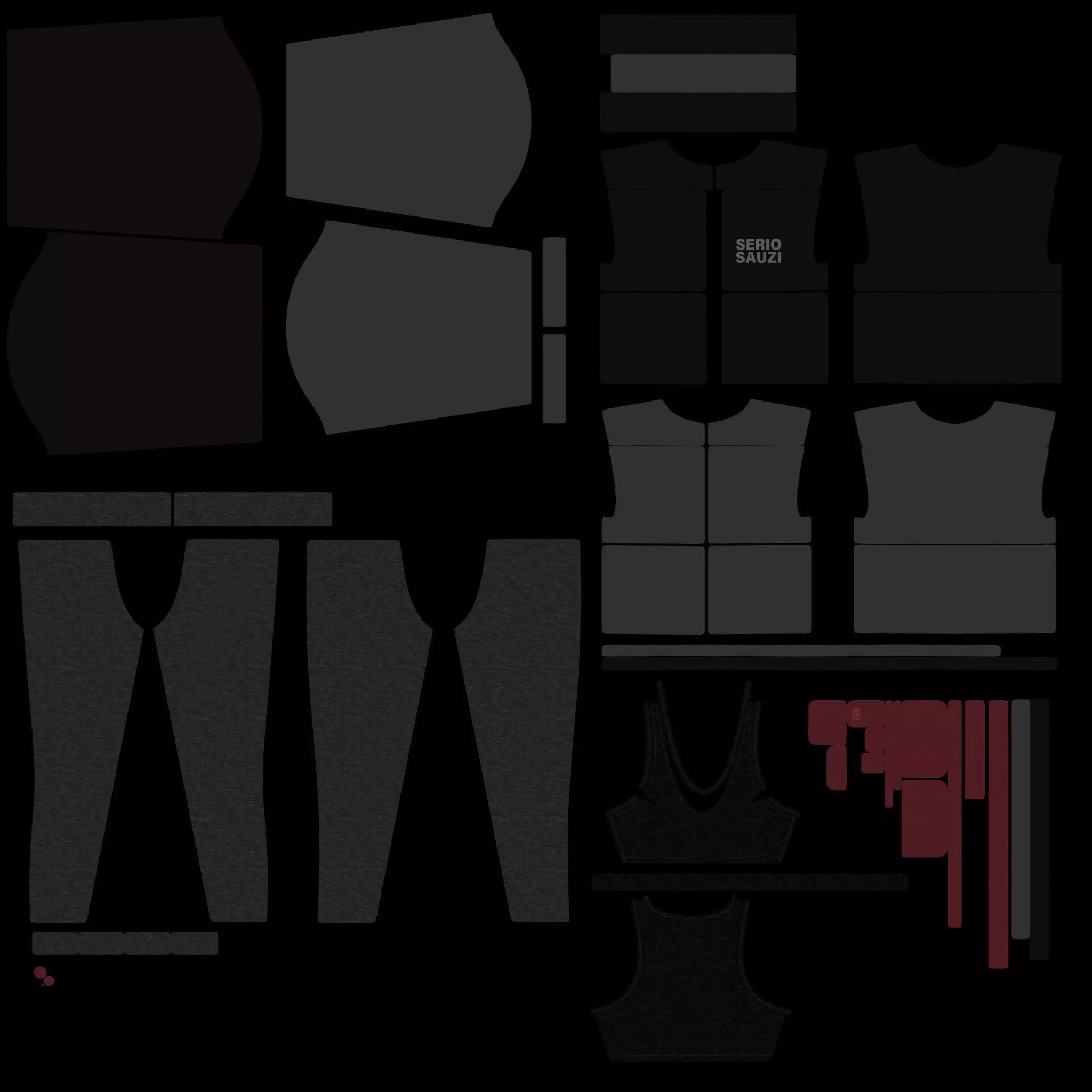 PBR Game 3D Models - Girls Outfit 3D model_1