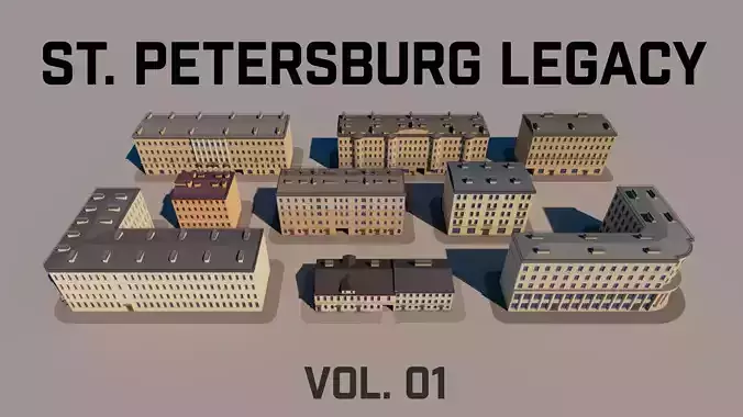 St-Petersburg Legacy vol 01 - Mid-Poly Classic Architecture Pack Low-poly 3D model St-Petersburg Legacy vol 01 - Mid-Poly Classic Architecture Pack Low-poly 3D model