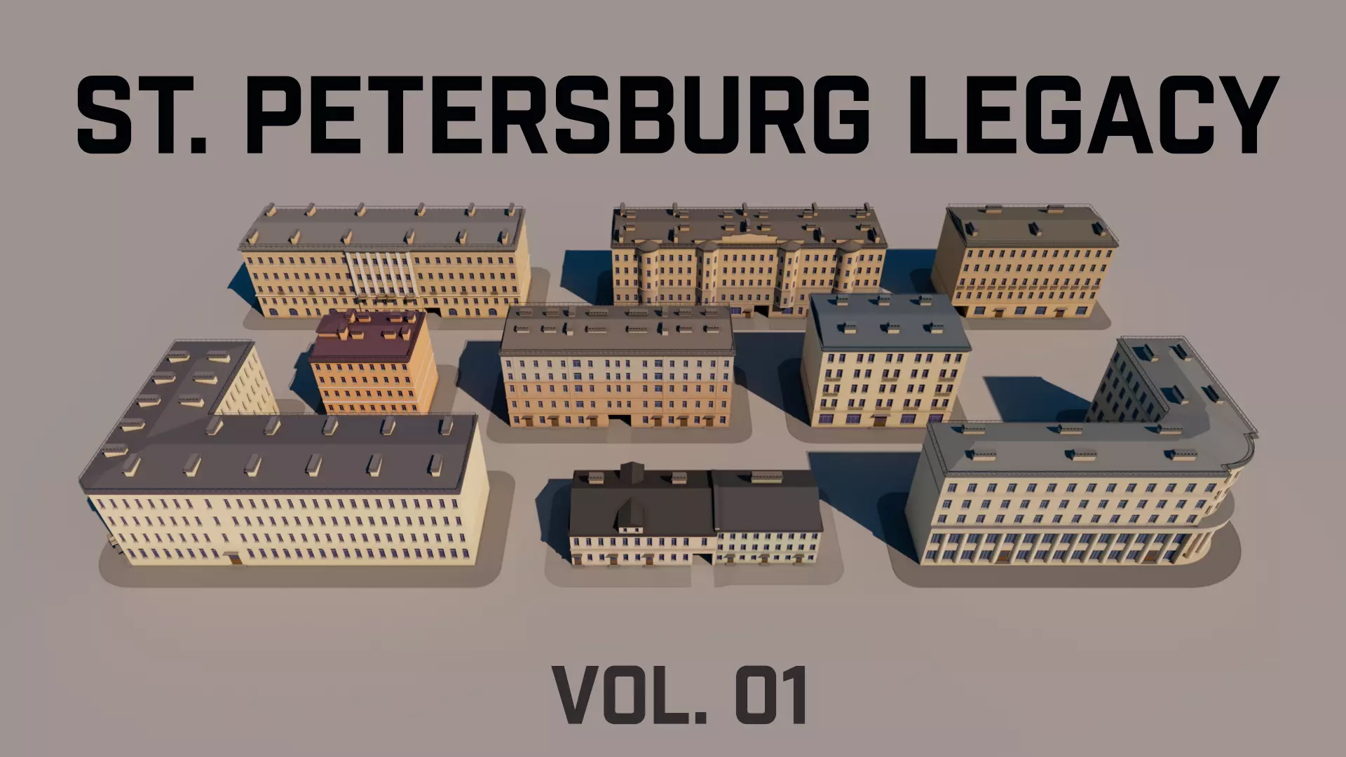 St-Petersburg Legacy vol 01 - Mid-Poly Classic Architecture Pack Low-poly 3D model_0