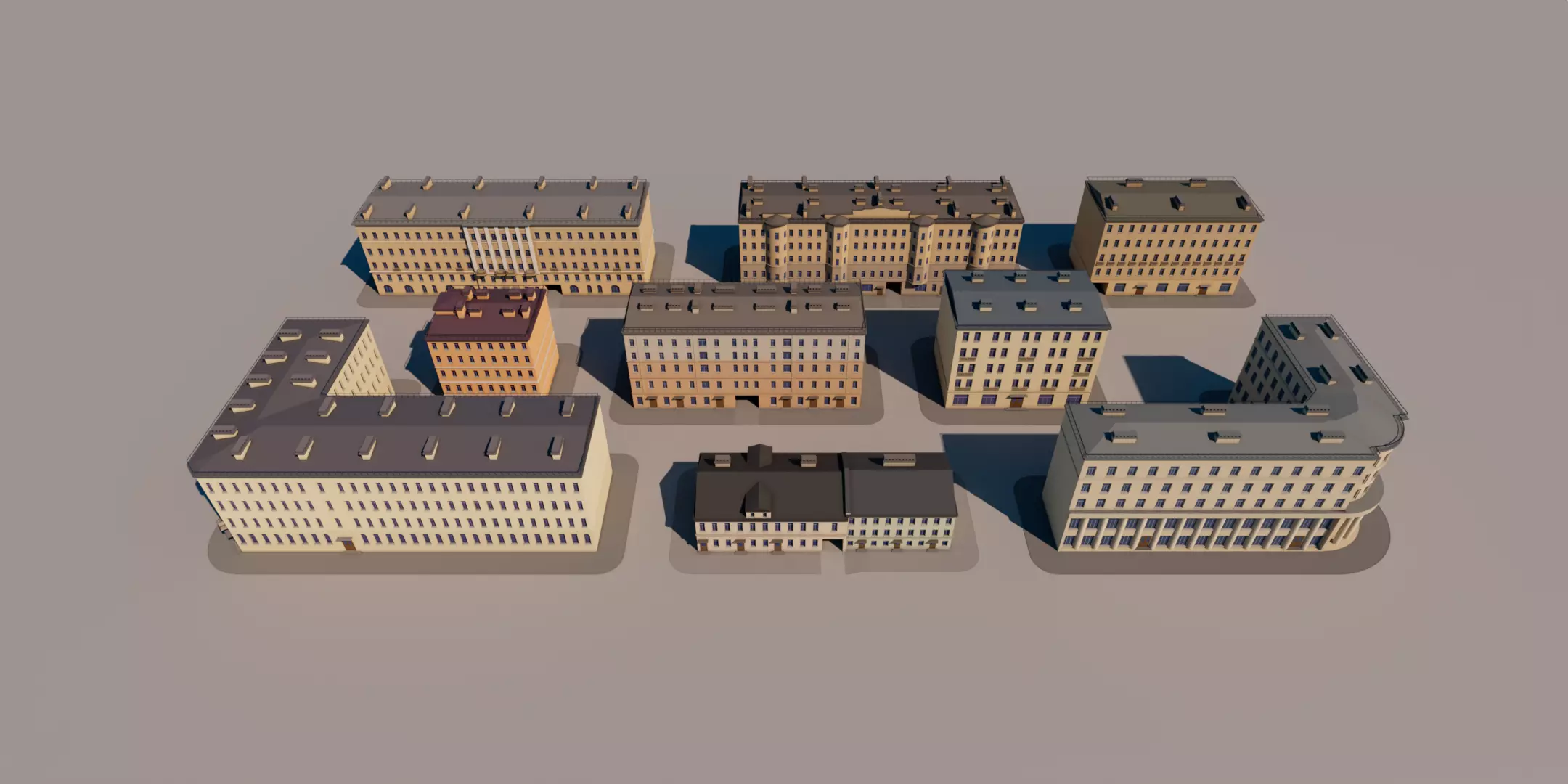 St-Petersburg Legacy vol 01 - Mid-Poly Classic Architecture Pack Low-poly 3D model_5