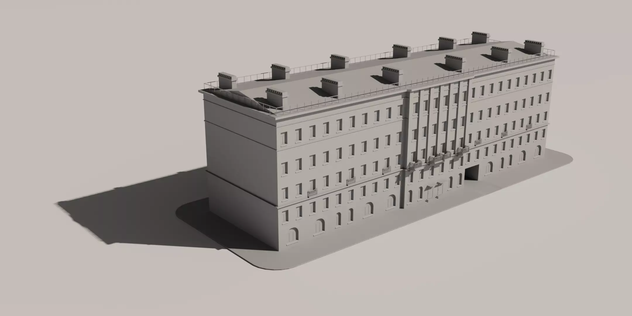 St-Petersburg Legacy vol 01 - Mid-Poly Classic Architecture Pack Low-poly 3D model_4