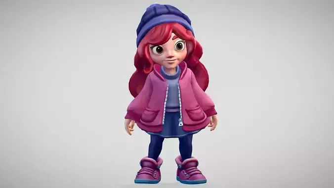 PBR Game 3D Models - Girl Character