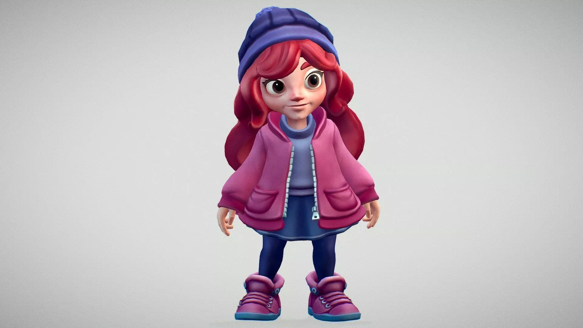 PBR Game 3D Models - Girl Character 3D model_0