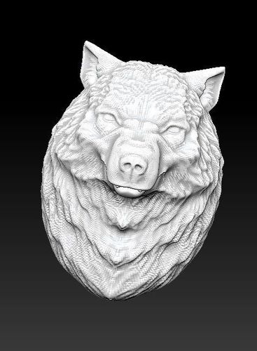 Wolf head 3D print model