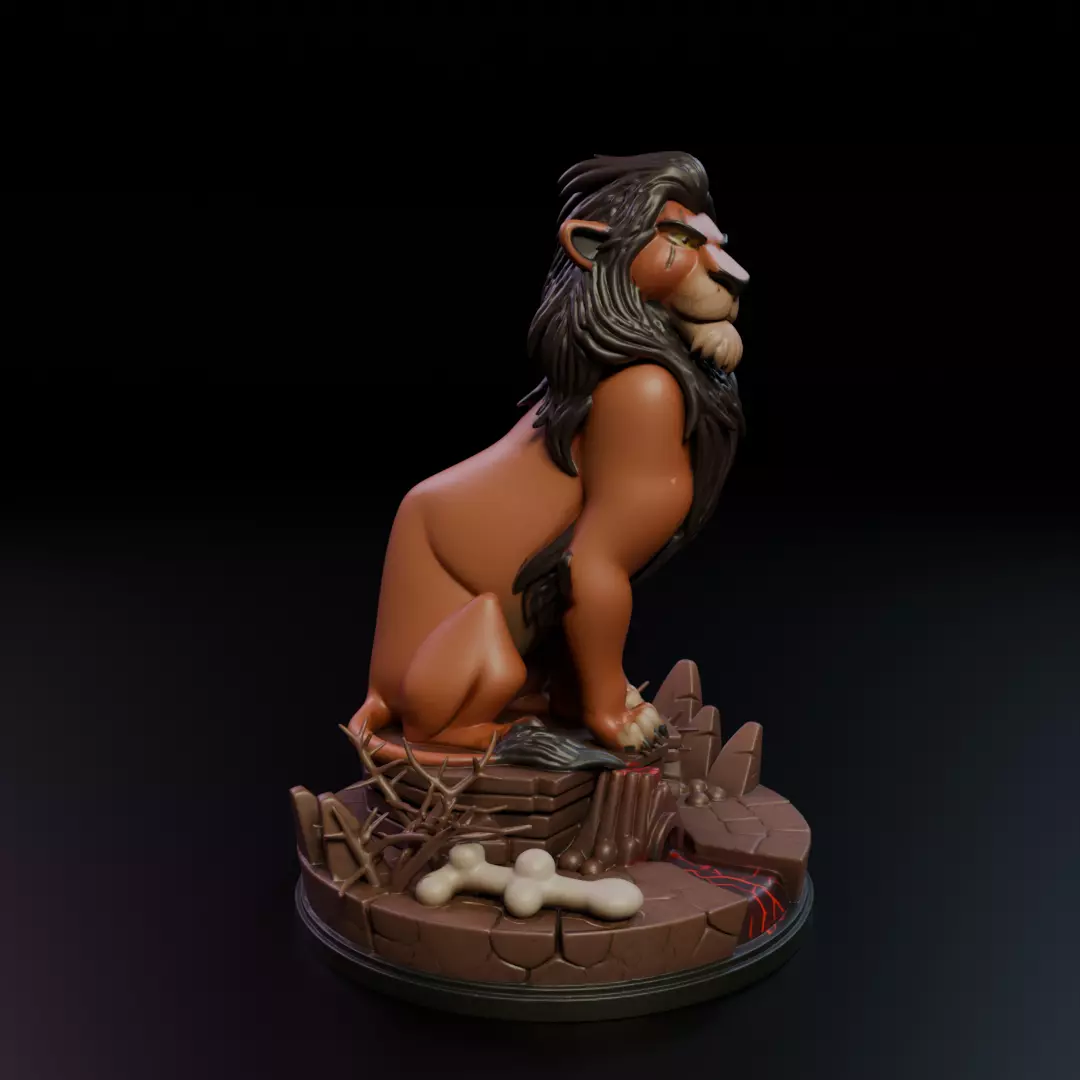 Scar lion king 3D print model_11