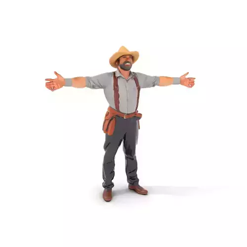 Outdoor Worker Casual Attire model pack Low-poly 3D model