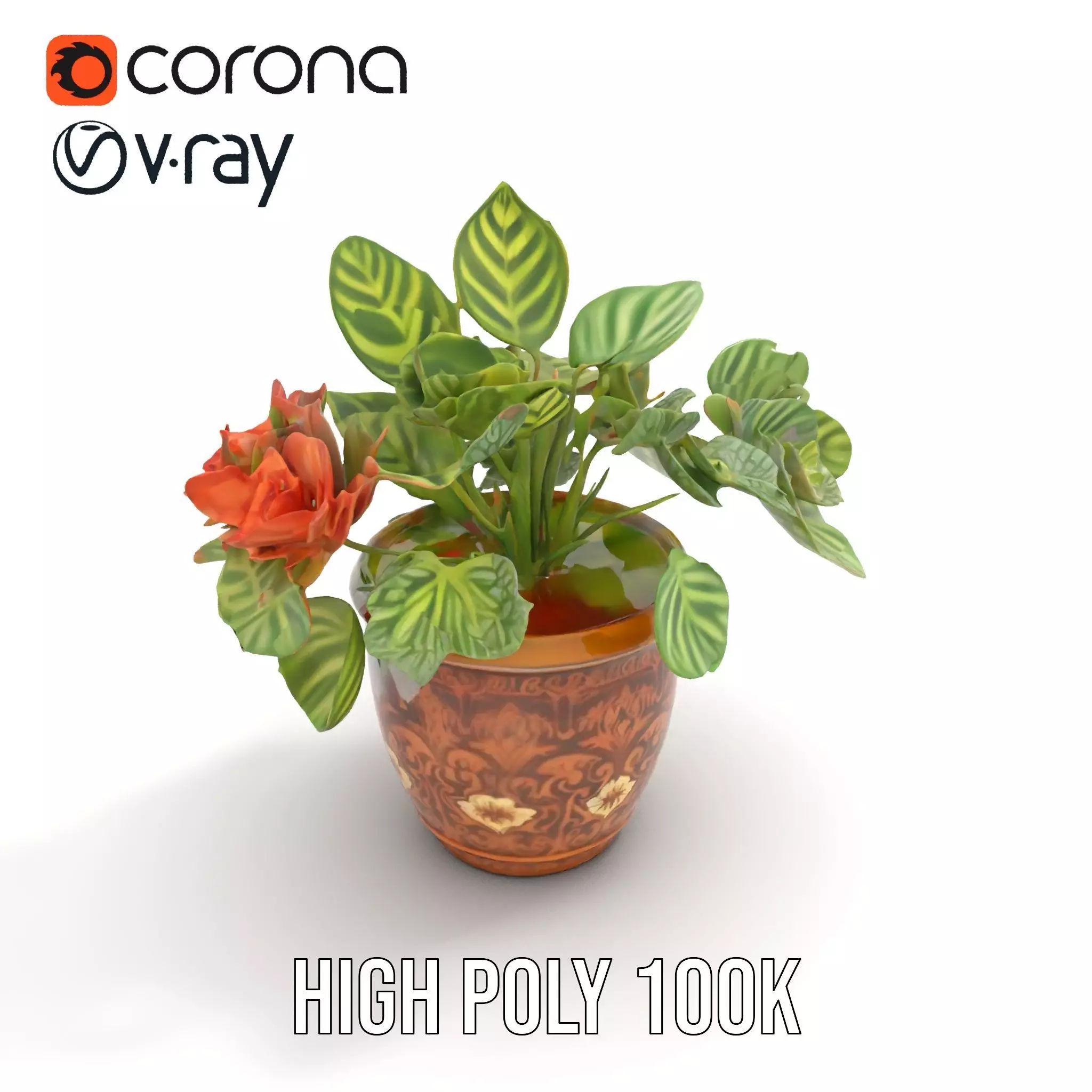 Decorative Potted Plant model pack Low-poly 3D model_17