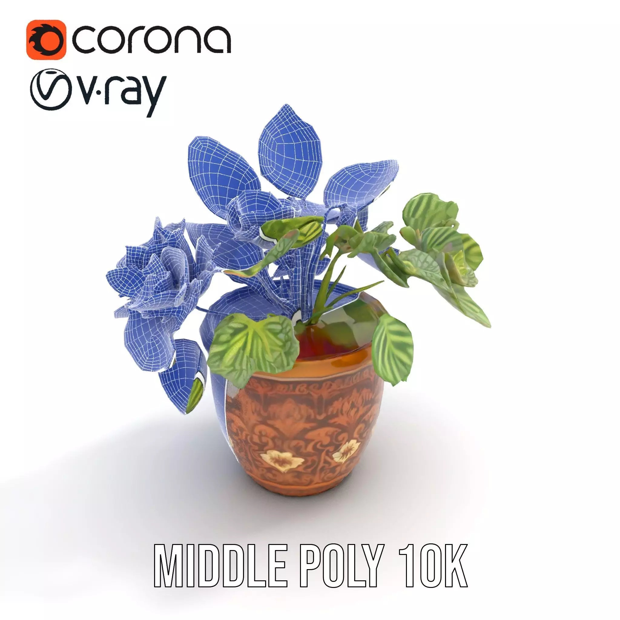 Decorative Potted Plant model pack Low-poly 3D model_21