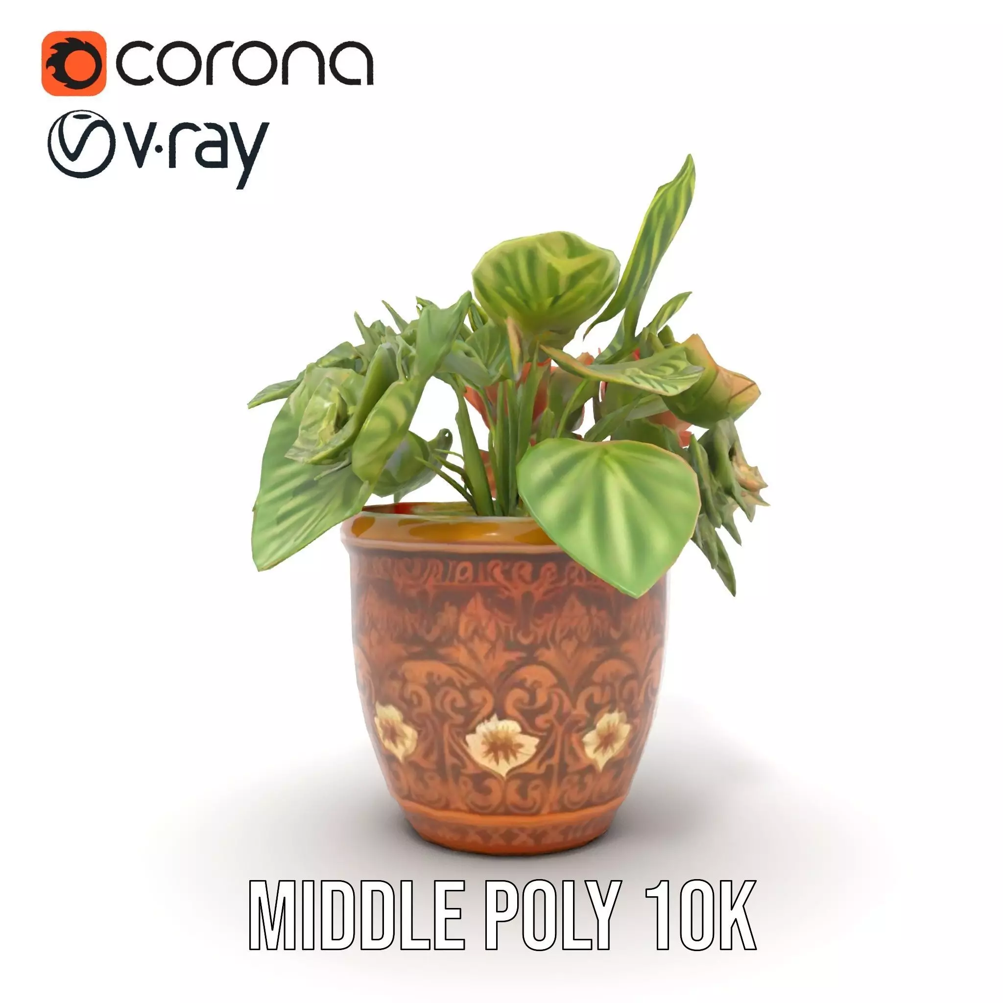 Decorative Potted Plant model pack Low-poly 3D model_5