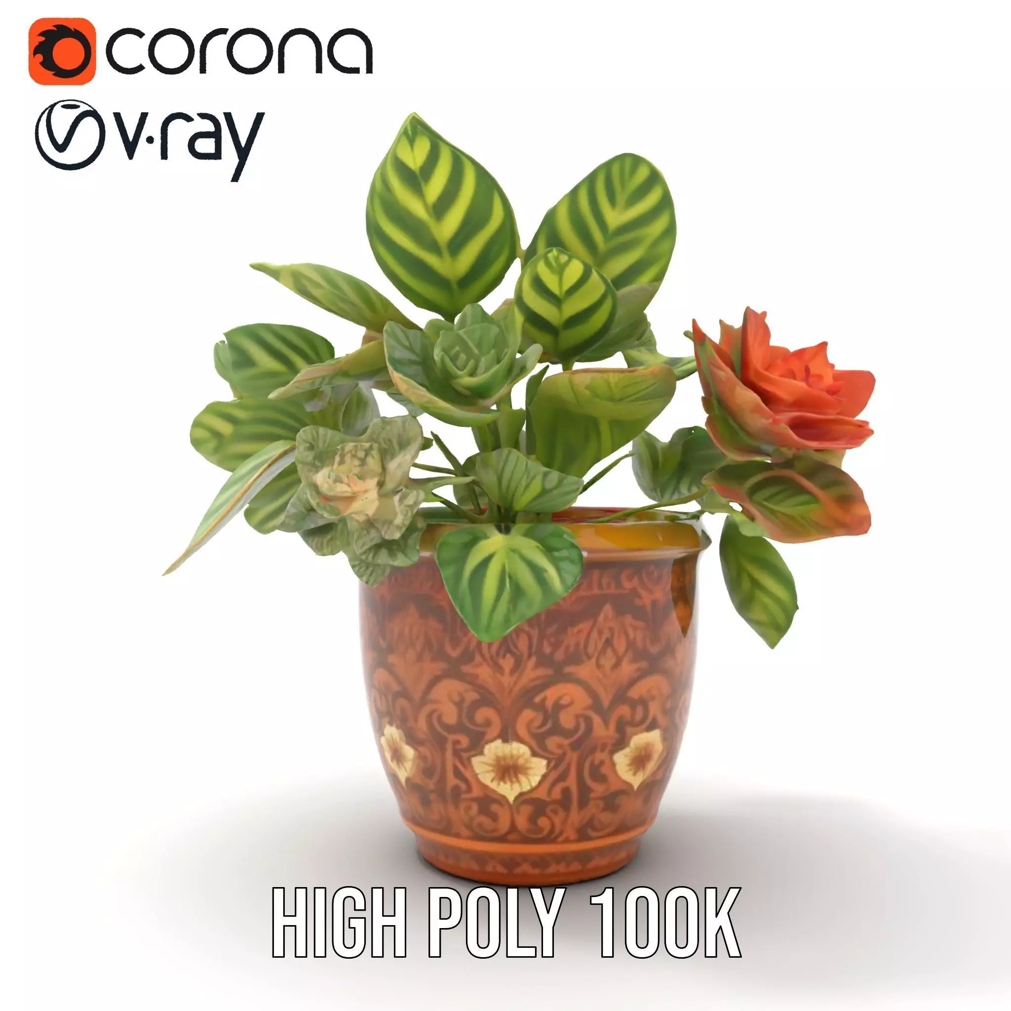 Decorative Potted Plant model pack Low-poly 3D model_26