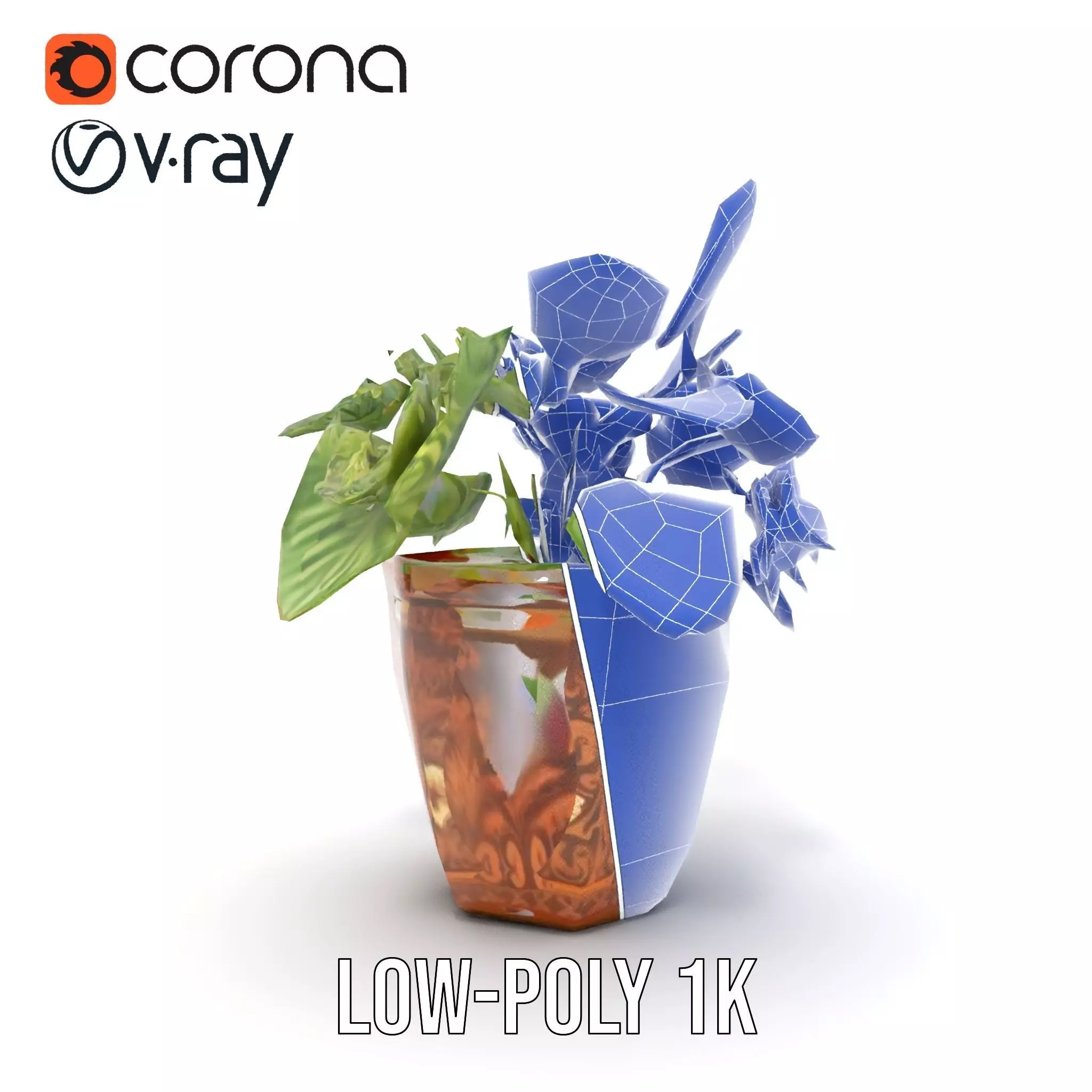 Decorative Potted Plant model pack Low-poly 3D model_30