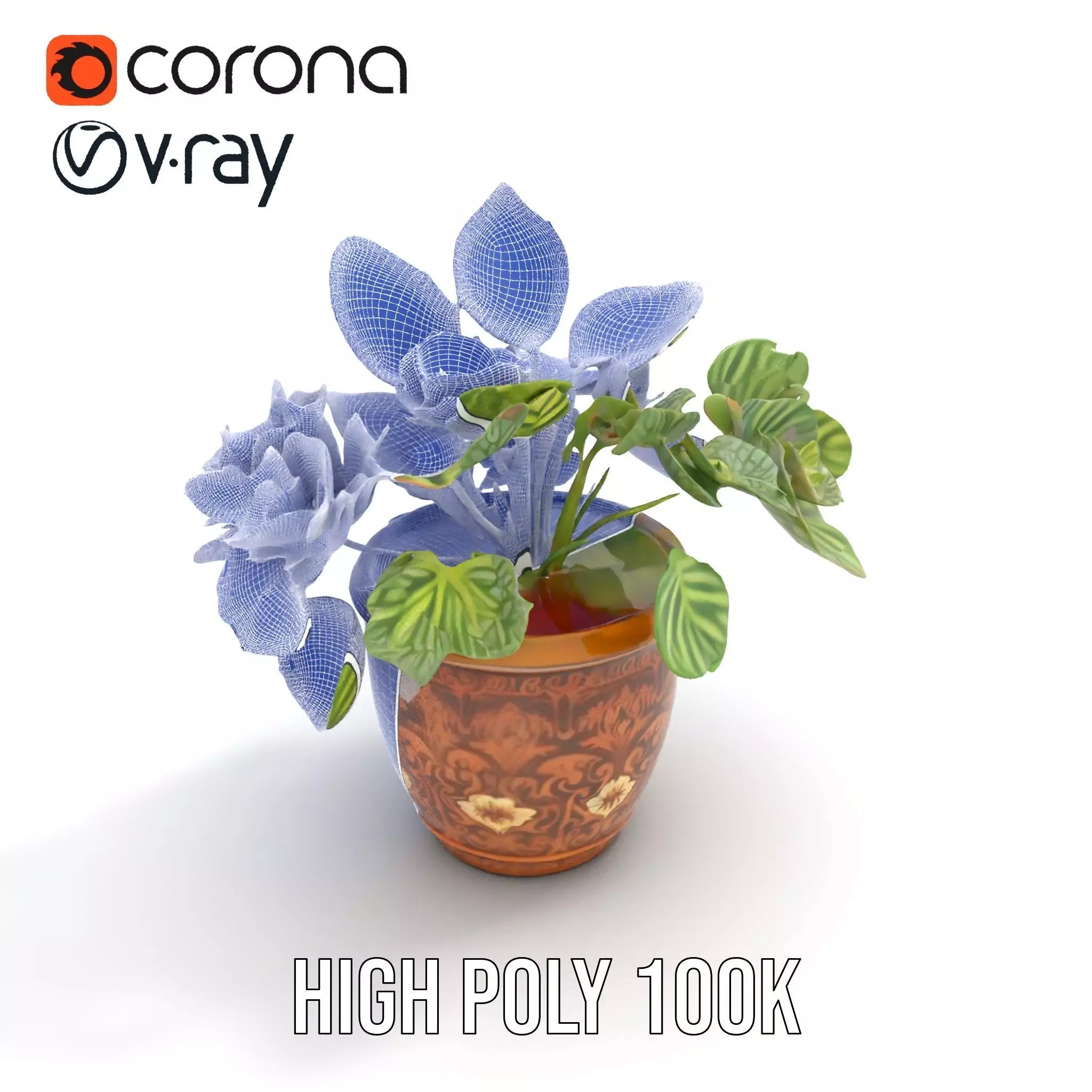 Decorative Potted Plant model pack Low-poly 3D model_33